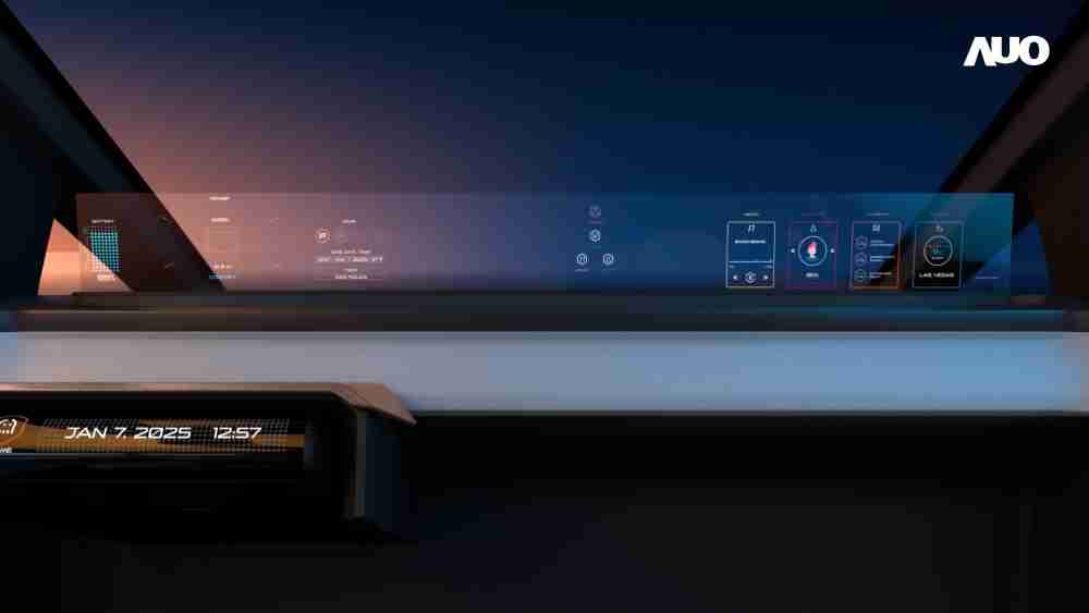 OBPay无界透明显示接口(Horizon Image Glass)透过车运算方案整合仪表板、、、、中控台及副驾显示器，，一体式全景呈现，，，，提供乘用者清晰的前方视野、、行车必要信息与娱乐功能
