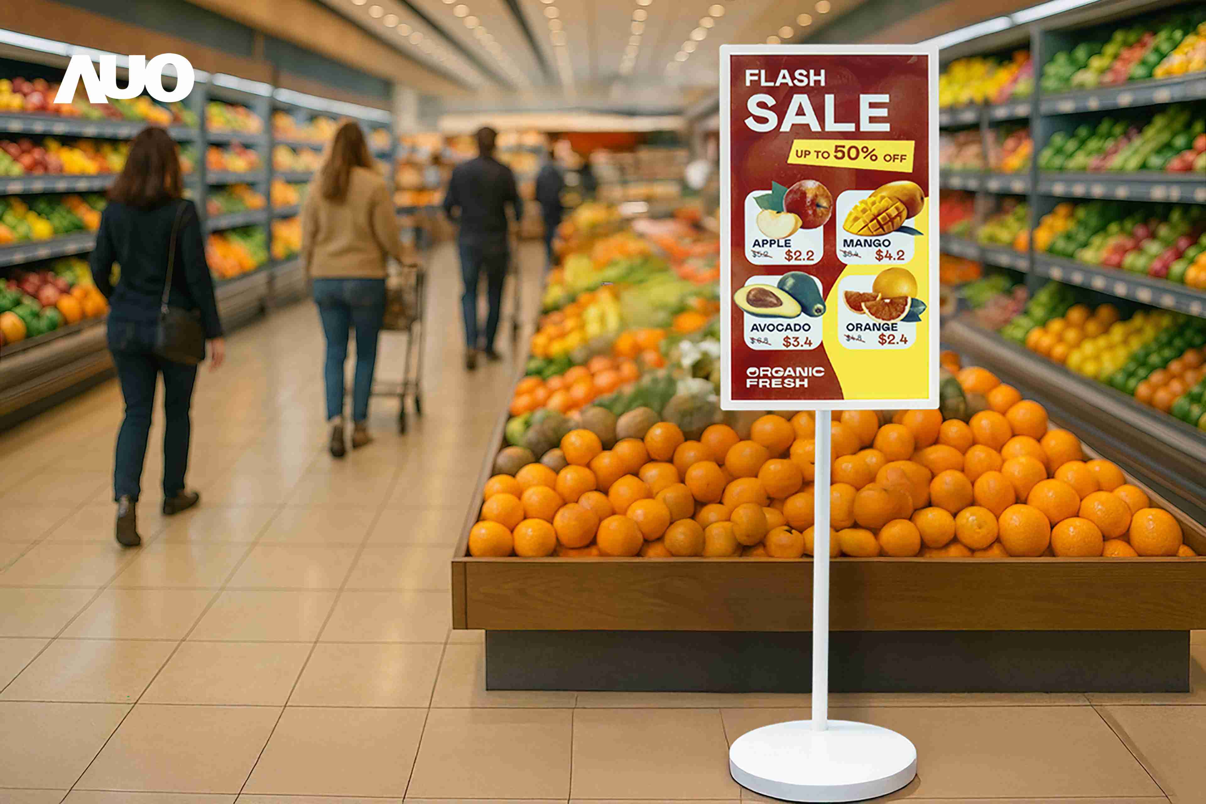 达擎首亮相低功耗、、全彩的〝aecoPost电子纸解决方案〞，，，，仅在更新画面时需要微量的电力驱动，，，无需布建电线的便捷设计，，使其可灵活应用、、、、随意置放，，并可透过云端或行动装置app，，，，轻松管理及排程广告内容，，，晋升店头营销利器。。。。