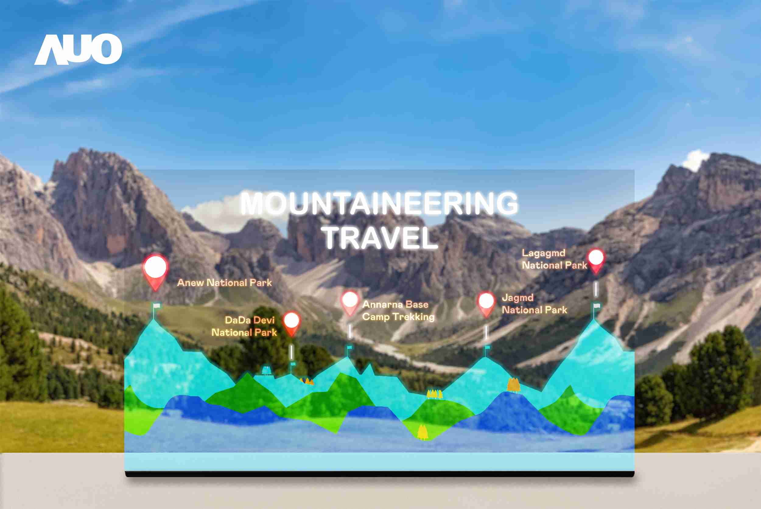 OBPay展示全球单片尺寸最大(*)42吋透明Micro LED显示器拼接而成的〝64吋透明Micro LED显示器〞，，具备高透明度、、、、1,000 nits高亮度、、、广色域、、采用三边无边框的无缝拼接等多重特色，，呈现超高清、、、细腻画质而不遮挡后方视觉，，，满足层峰需求，，可广泛运用于零售、、、艺术展览或商业空间等场域